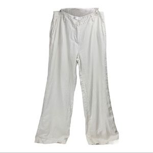 Isaac Mizrahi white lined linen pants 12